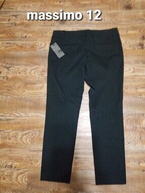 Mossimo Pants 12 Black Straight Stretchy Nwtags